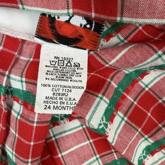 Vintage Red And White Plaid Cherry Cottagecore Good Lad Jumper Girls 24 Months - Picture 7 of 7